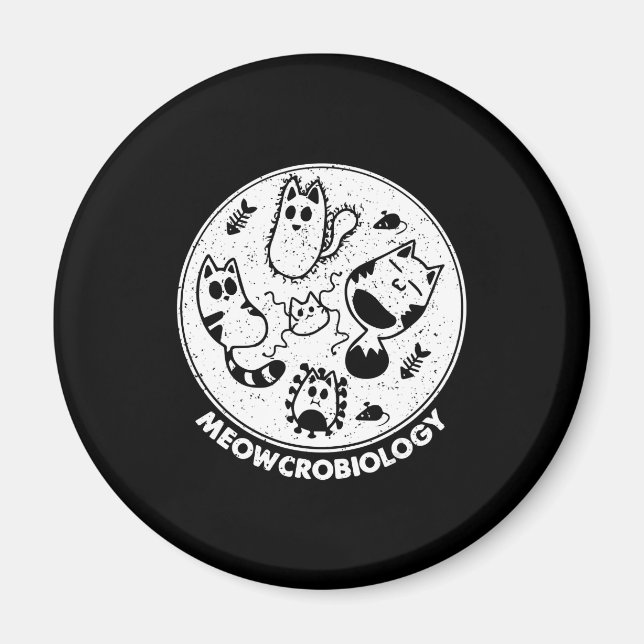 Science Cat Meowcro Biologie Magnet (Vorne)