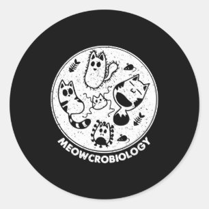 Science Cat Meowcro Biologie Runder Aufkleber