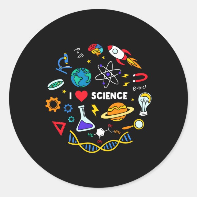 Science Chemistry Biology Physiology Liebe Science Runder Aufkleber (Vorderseite)