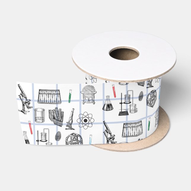 Science Chemistry Scientistry Pattern Satinband (Spule)