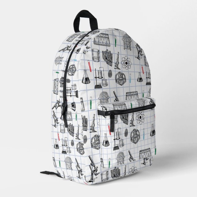 Science Chemistry Scientistry Pattern Zurück zur S Bedruckter Rucksack (Rückseitige Ecke links)