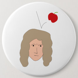 Science Club Physics Humor Isaac Newton Apple Button