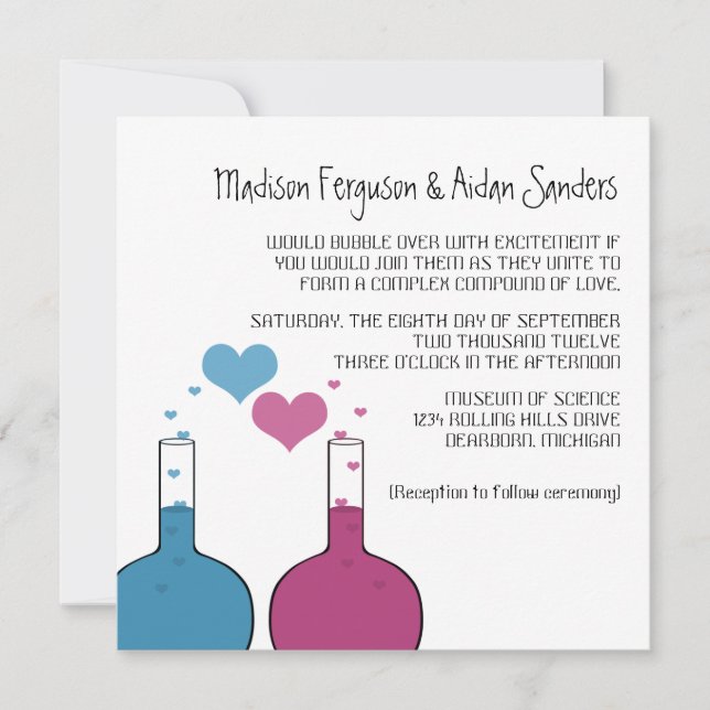 Science de l'amour Mariage Invitation (Devant)