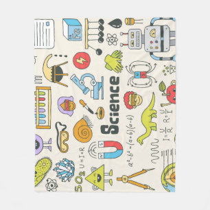 Science Doodles: HandGezeichnet Set in der Schule. Fleecedecke