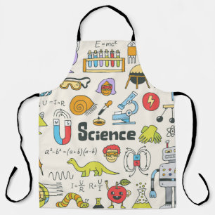 Science Doodles: HandGezeichnet Set in der Schule. Schürze