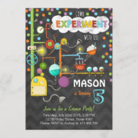 Science Experiment Anniversaire Fête Invitation