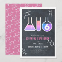 Science Experiment Black Chalkboard Girl Geburtsta