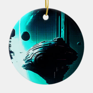Science Fiction Alien Landschaft 103 Keramik Ornament