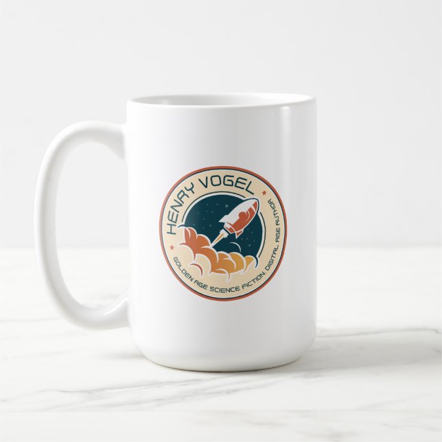 Science Fiction Autor-Logo-Tasse Kaffeetasse (Links)