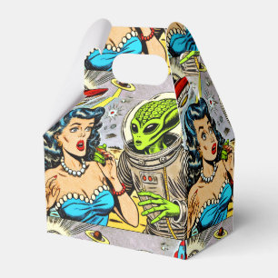 Science Fiction-Comicen für Retro-Alien Geschenkschachtel