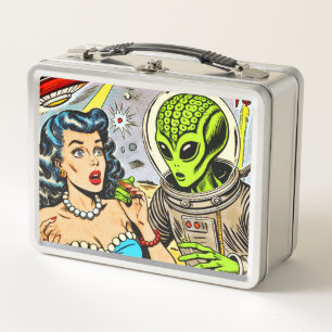 Science Fiction-Comicen für Retro-Alien Metall Brotdose