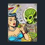 Science Fiction-Comicen für Retro-Alien Postkarte<br><div class="desc">Science Fiction-Comicen für Retro-Alien</div>