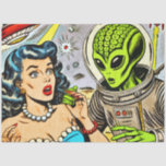 Science Fiction-Comicen für Retro-Alien Seidenpapier<br><div class="desc">Science Fiction-Comicen für Retro-Alien</div>