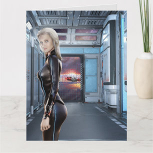SCIENCE FICTION CURVY LEATHER FEMME CARTES D'ANNIV