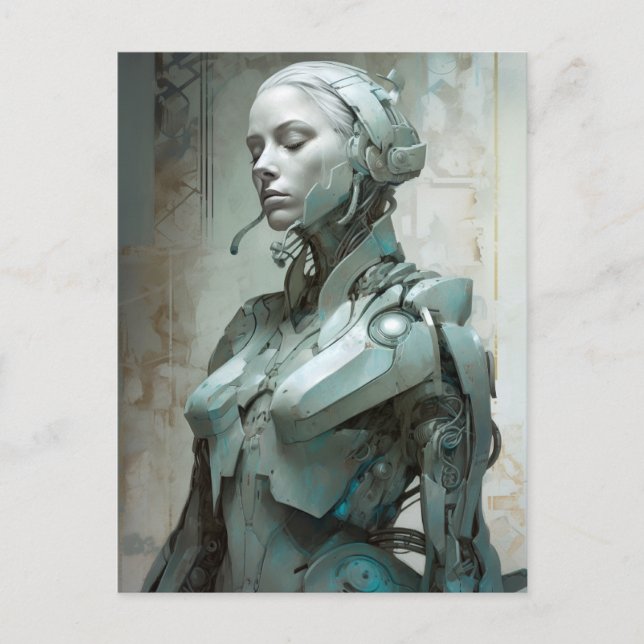 Science Fiction Cyborg Postkarte (Vorderseite)