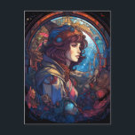 Science Fiction Fantasy Sci-Fi Art Nouveau Lady Postkarte<br><div class="desc">Fantasy Art Produkte von The Lunarium.</div>