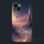 Science Fiction Futuristic City Case-Mate iPhone C Case-Mate iPhone Hülle<br><div class="desc">Fantasy,  Sci-fi & Horror Art von The Lunarium.</div>