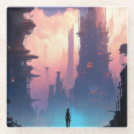 Science Fiction Futuristic City Glasuntersetzer<br><div class="desc">Fantasy Art Produkte von The Lunarium.</div>