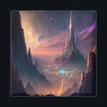 Science Fiction Futuristic City Magnet<br><div class="desc">Fantasy Art Produkte von The Lunarium.</div>