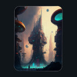 Science Fiction Futuristic City Magnet<br><div class="desc">Fantasy Art Produkte von The Lunarium.</div>