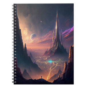 Science Fiction Futuristic City Notebook Notizblock