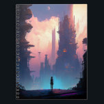 Science Fiction Futuristic City Notizblock<br><div class="desc">Fantasy,  Sci-fi & Horror Art von The Lunarium.</div>