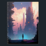 Science Fiction Futuristic City Notizblock<br><div class="desc">Fantasy,  Sci-fi & Horror Art von The Lunarium.</div>