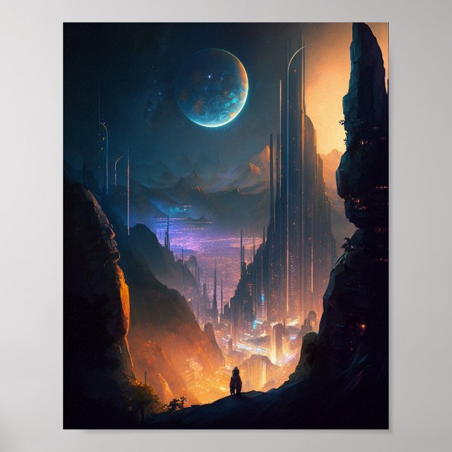 Science Fiction Futuristic City Poster (Vorne)