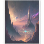 Science Fiction Futuristic City Sticker<br><div class="desc">Fantasy Art Produkte von The Lunarium.</div>