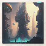 Science Fiction Futuristic City Untersetzer<br><div class="desc">Fantasy Art Produkte von The Lunarium.</div>