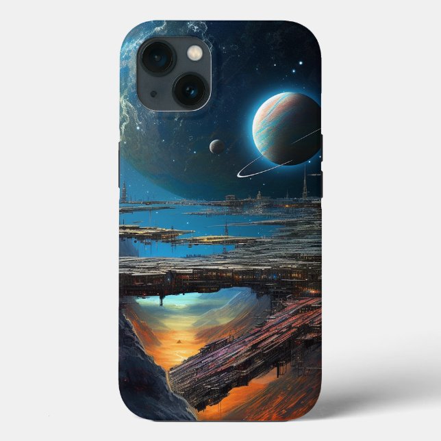 Science Fiction Futuristische Weltraumstadt Case-Mate iPhone Hülle (Rückseite)