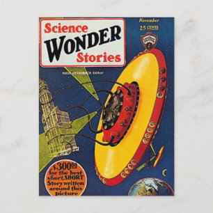 Science-Fiction-Kunst 1929 UFO Postkarte