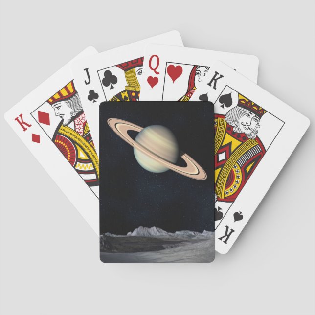 Science Fiction-Raum-Saturn-Planeten-Spielkarten Spielkarten (Rückseite)