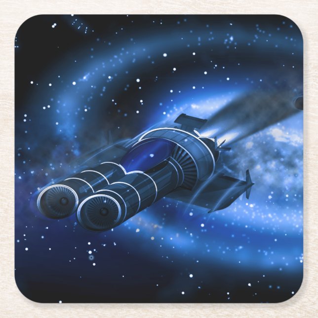 Science Fiction Rechteckiger Pappuntersetzer (Vorderseite)