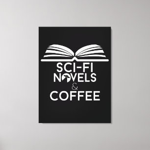 Science Fiction Romane und Kaffee Leinwanddruck