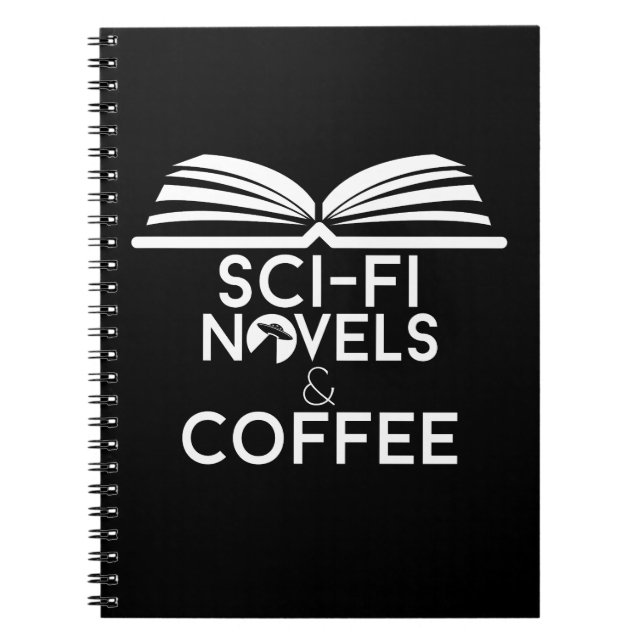 Science Fiction Romane und Kaffee Notizblock (Vorderseite)