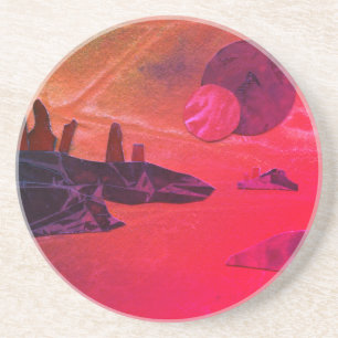 Science-Fiction "Seas of Fire" molten lava Alien w Getränkeuntersetzer