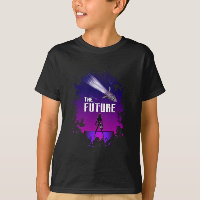 Science Fiction Ufo Space Alien Rocket Funny Gift T-Shirt (Vorderseite)
