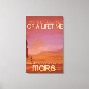 Science Fiction Vintage Mars Urlaub Illustration Leinwanddruck