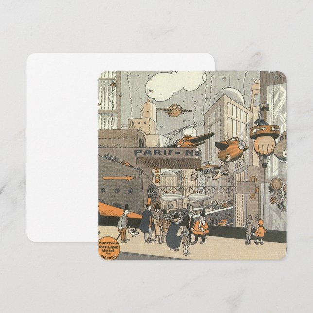 Science-fiction Vintage, Paris, France Invitation (Devant / Derrière)