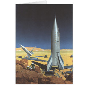 Science-fiction vintage Planète désertique avec ro