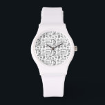 Science Geek Nerd Pattern Armbanduhr<br><div class="desc">Eine Sammlung von wissenschaftlichen Gegenständen bildet dieses lustige Geek, Nerd Muster. Es gibt Gegenstände aus verschiedenen Naturwissenschaften wie Mathematik, Biologie, Physik, Geografie, Geologie und Chemie.</div>