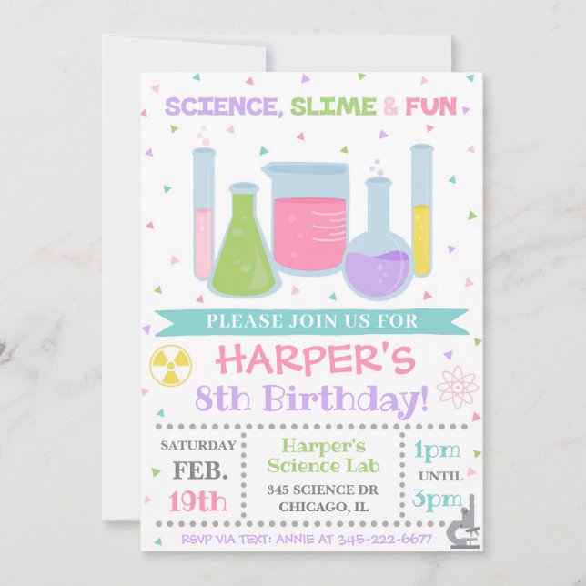 Science Invitation Anniversaire Science Invitation (Devant)