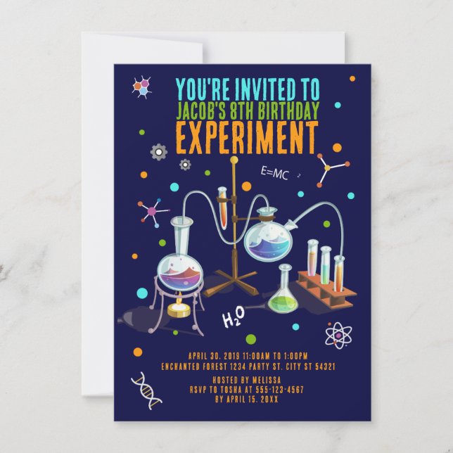 Science Invitations d'anniversaire (Devant)