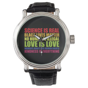 Science ist real Black Lives Matter LGBT Stolz  Armbanduhr