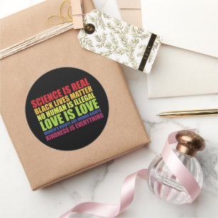 Science ist real Black Lives Matter LGBT Stolz  Runder Aufkleber