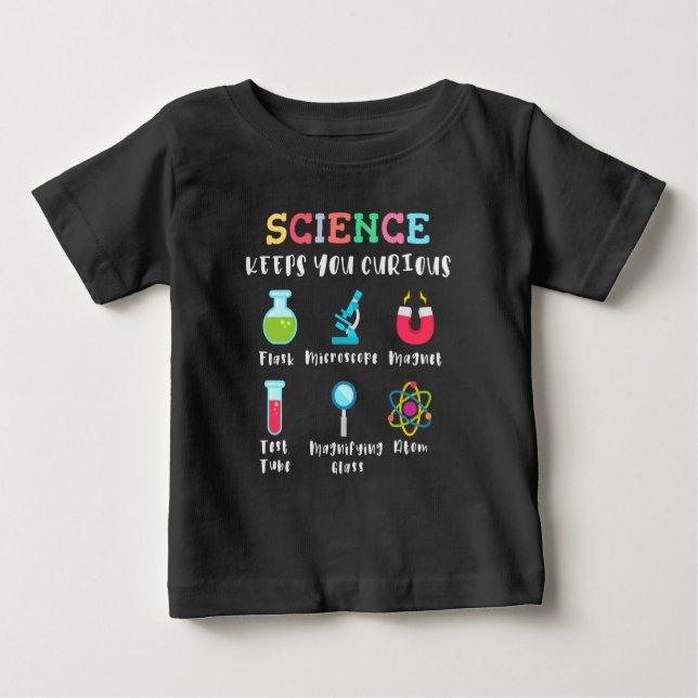 Science keeps you curious baby t-shirt (Vorderseite)