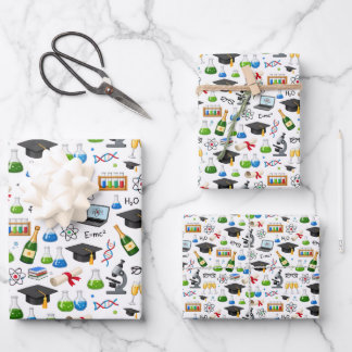 🎓 Science Lab Graduation Geschenkpapier Set