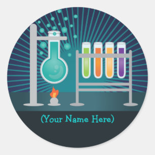 Science Laboratory Birthday Stickers