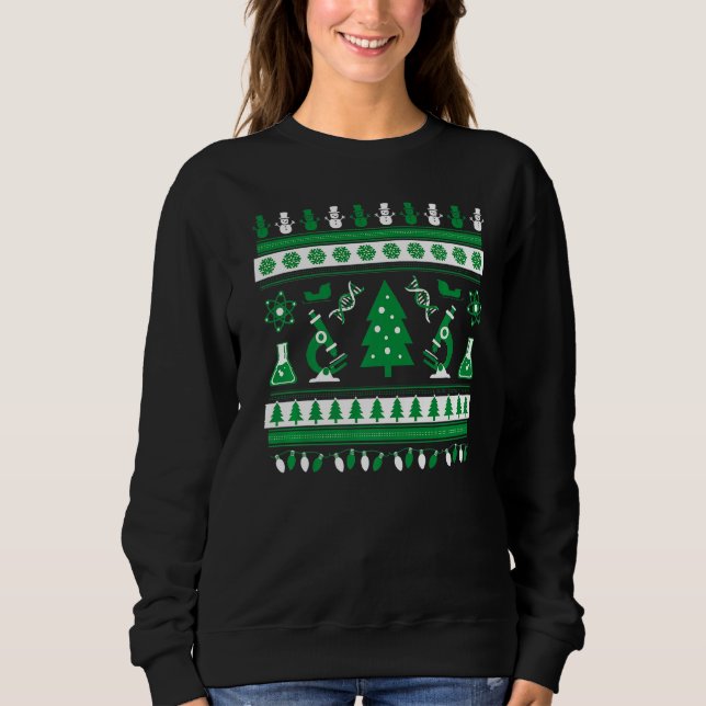 Science Laboratory Ugly Christmas Sweater Sweatshirt (Vorderseite)